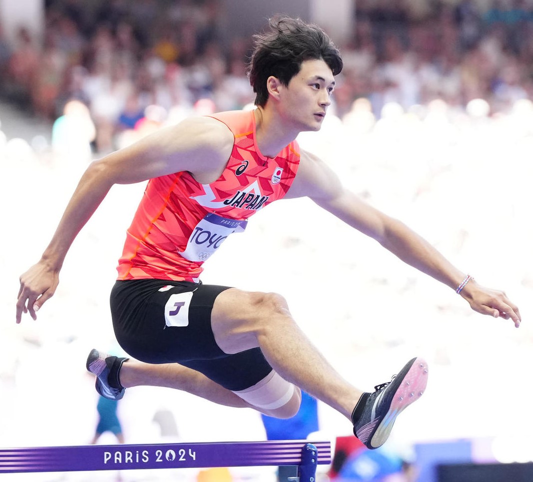 陸上男子400メートル障害の豊田兼（2024年8月撮影）