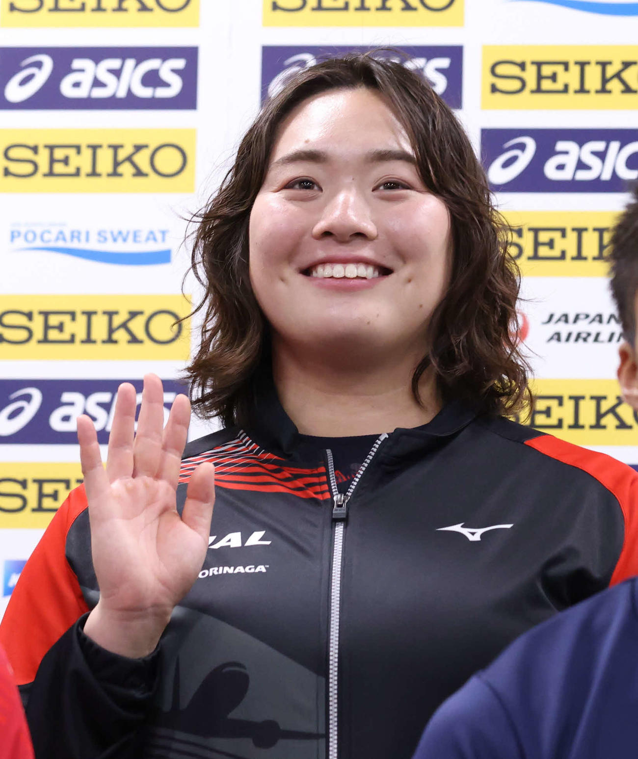 陸上セイコー・ゴールデングランプリの前日会見に出席した北口（日本陸連提供）