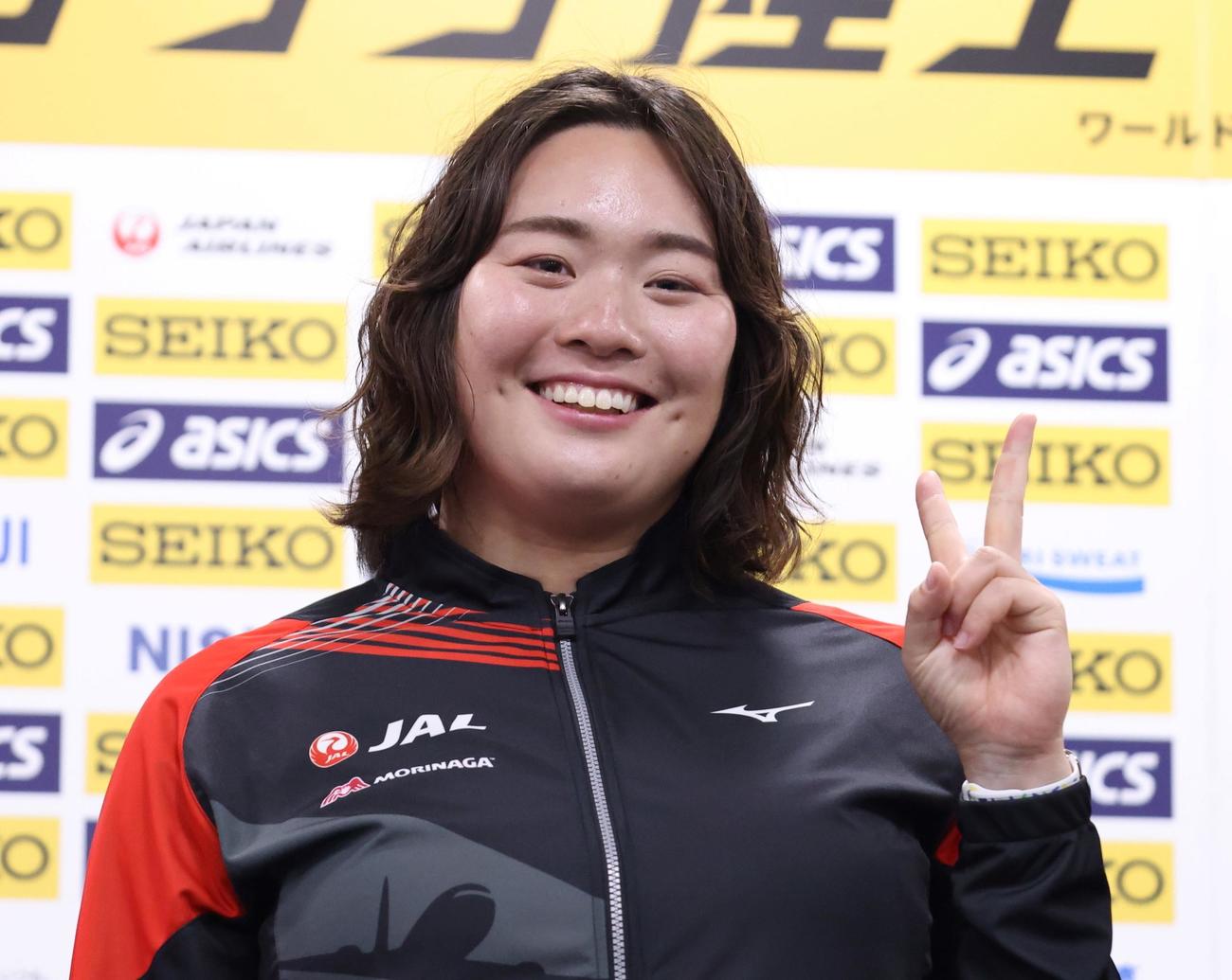 陸上セイコー・ゴールデングランプリの前日会見に出席した北口（日本陸連提供）