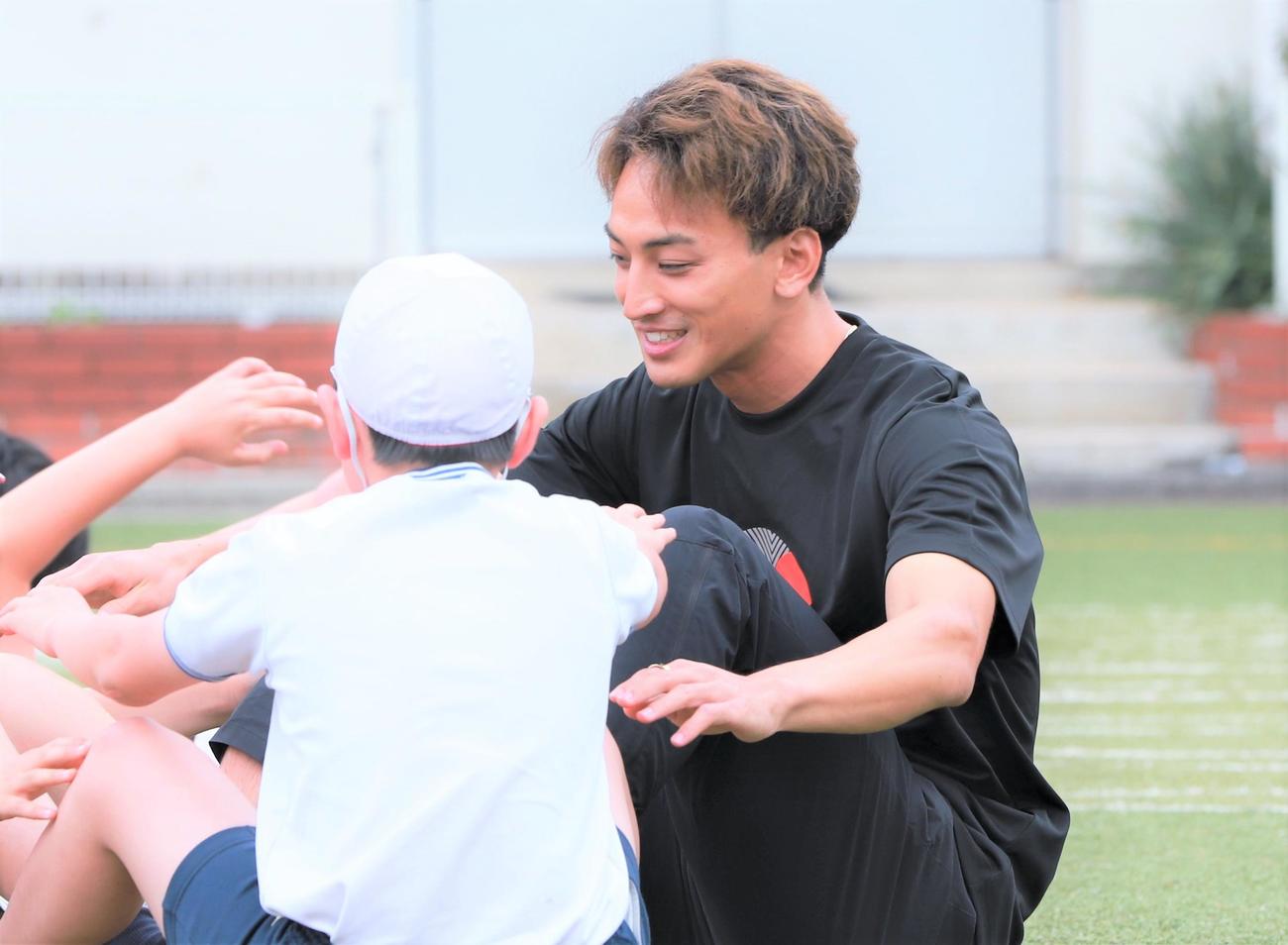 「東京2025世界陸上　バトンプロジェクトキックオフイベント」に参加した男子走り幅跳びの橋岡（撮影・藤塚大輔）