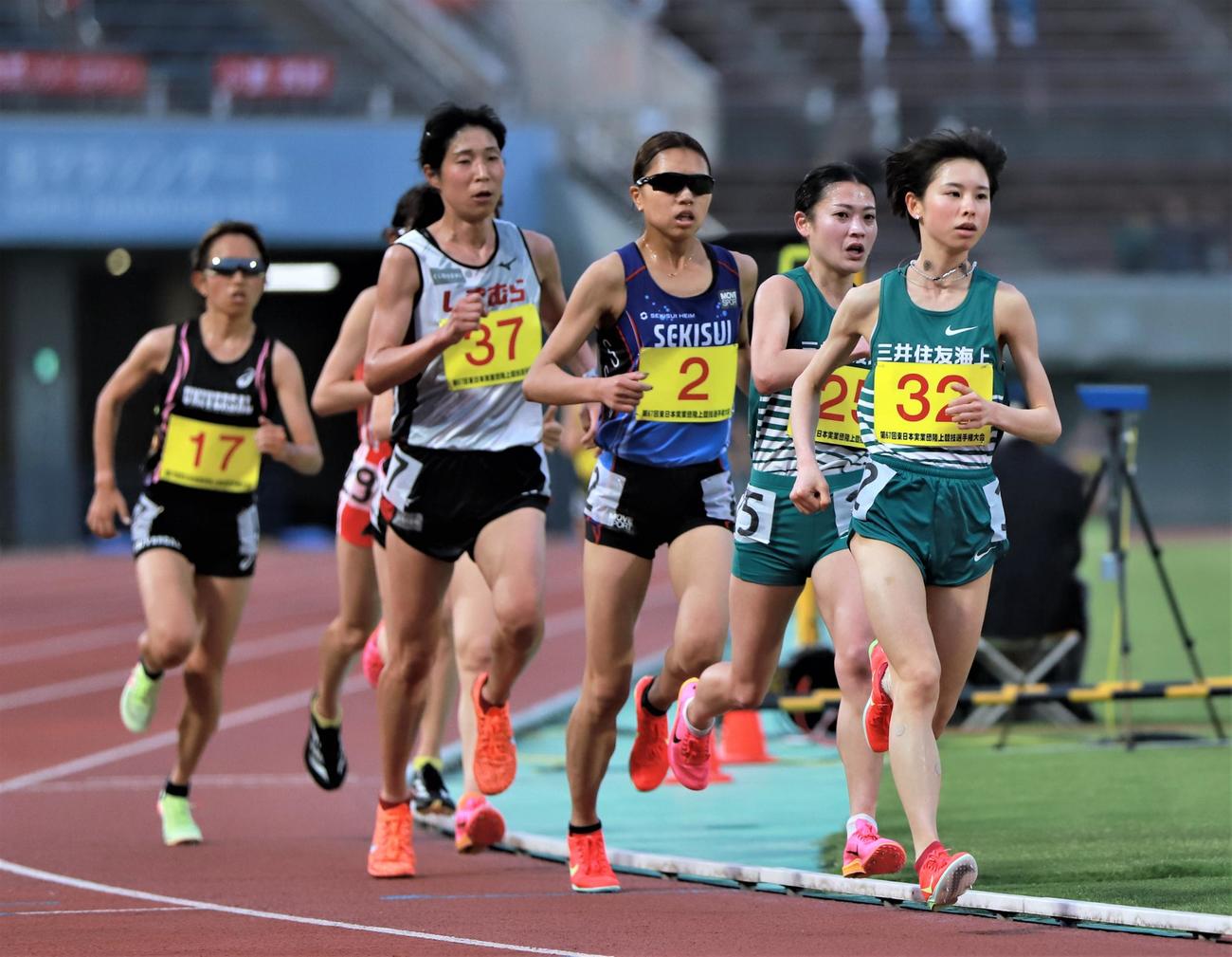 陸上東日本実業団選手権　女子1万メートル決勝に出場した不破（32）（撮影・藤塚大輔）