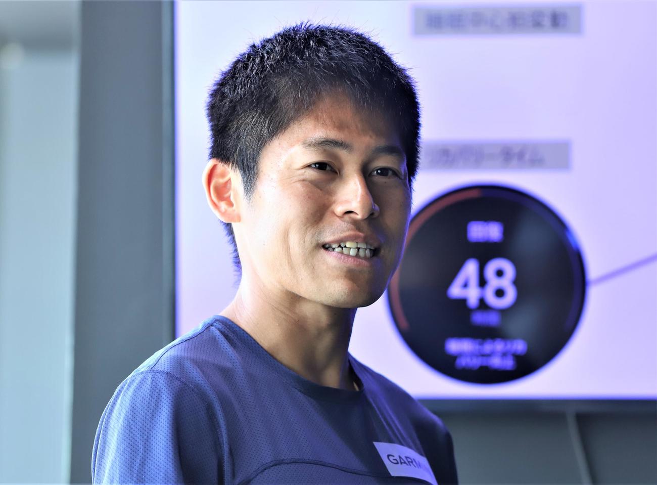 GPS機器メーカー「Garmin」のイベントに出席した陸上男子長距離の川内（撮影・藤塚大輔）