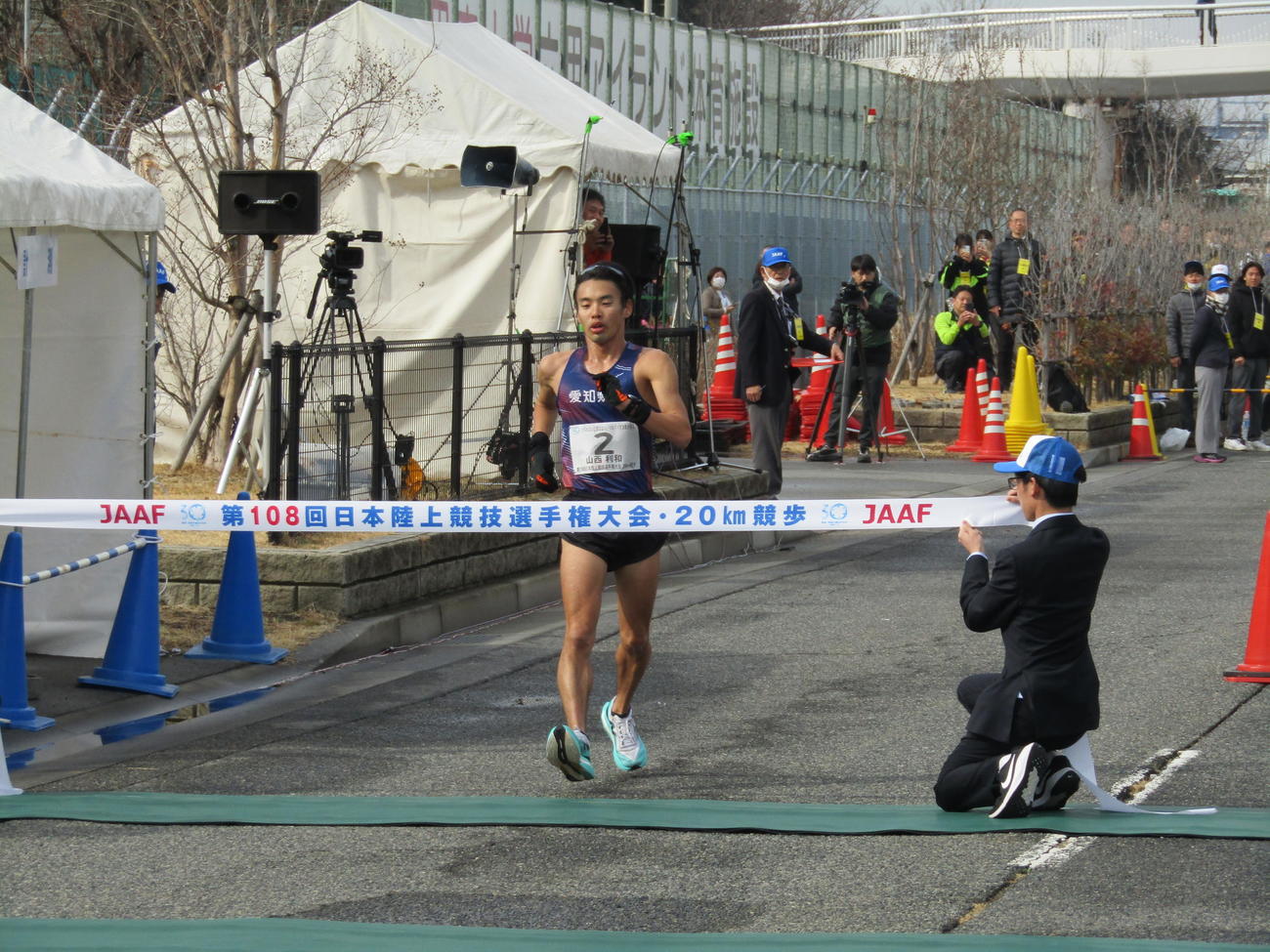 2月、日本選手権20キロ競歩で世界新記録を樹立して優勝した山西利和