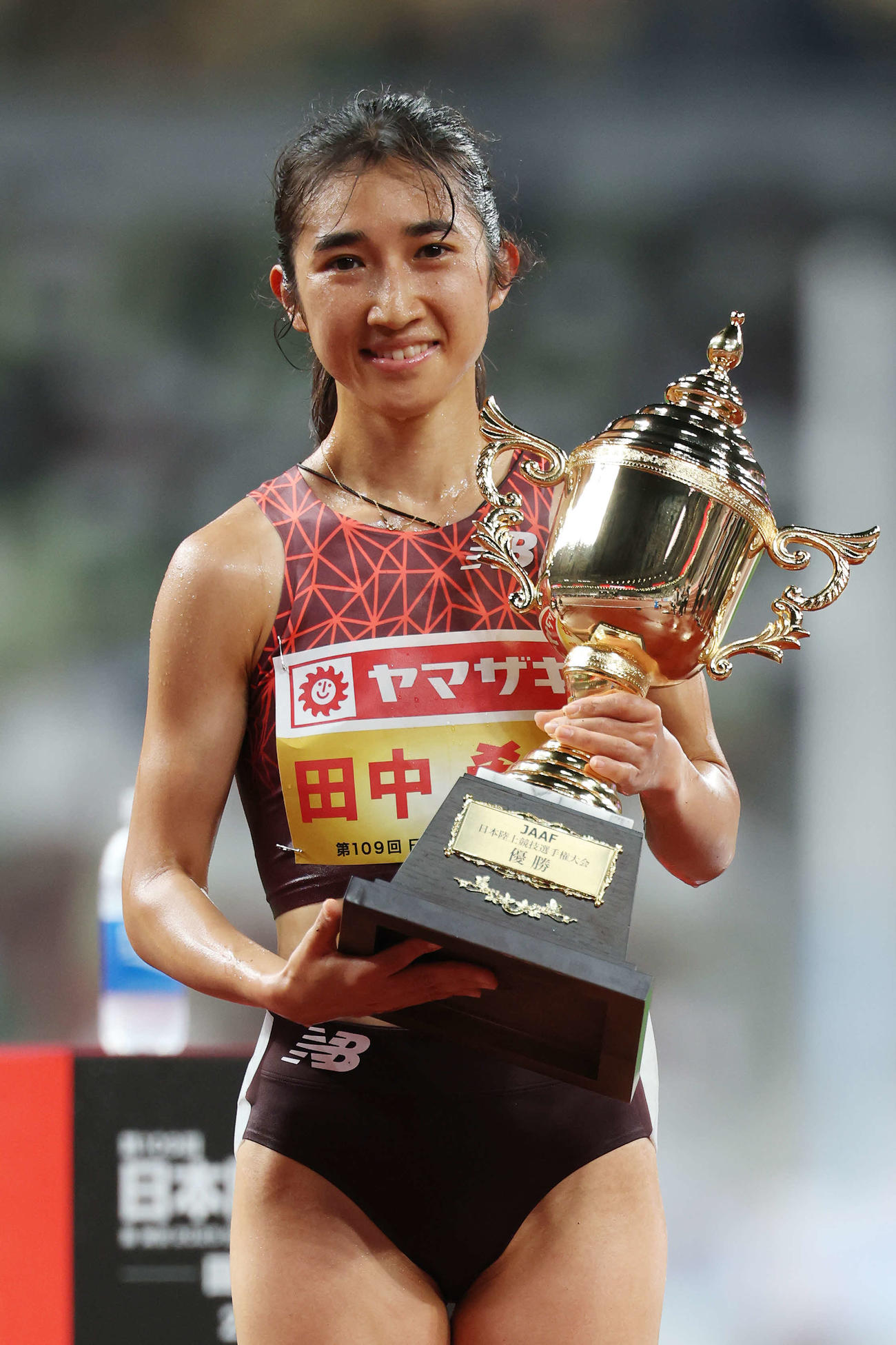 女子5000メートルで優勝した田中（撮影・宮地輝）
