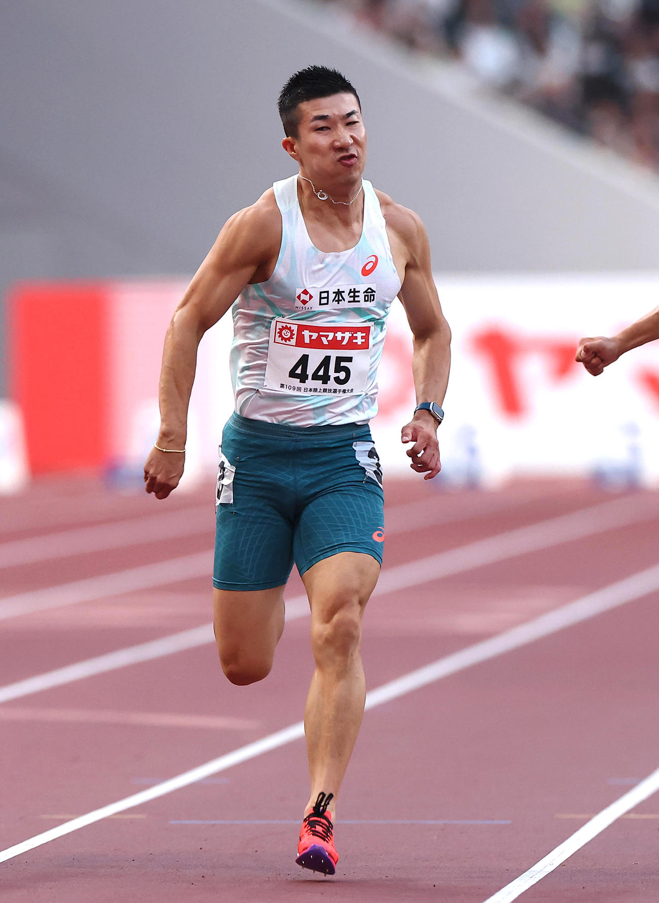 男子100メートル決勝　優勝した桐生祥秀（代表撮影）