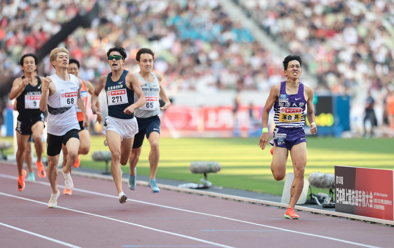 男子800メートル決勝で優勝した落合晃（代表撮影）