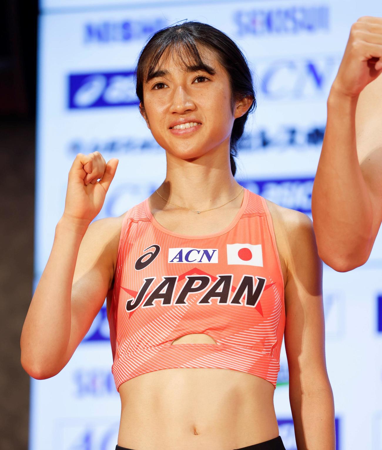 陸上世界選手権の内定者会見に出席した田中（提供写真：日本陸連／フォート・キシモト）