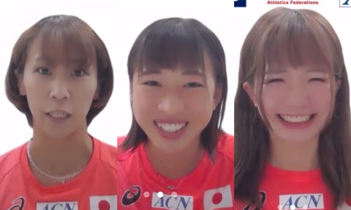 オンライン会見に出席した、左から安藤、小林、佐藤（画像はいずれもスクリーンショット）