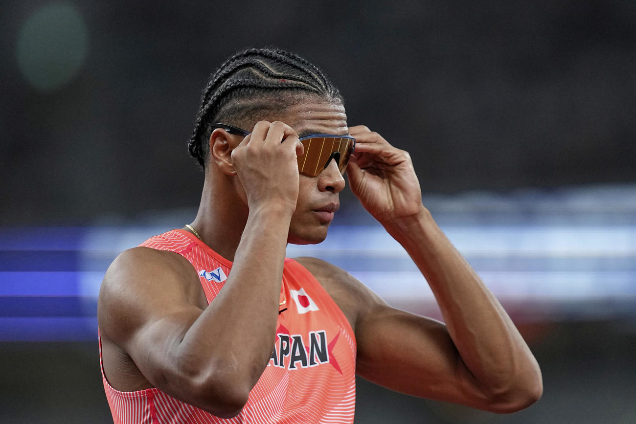 男子400m予選　2組2位で準決勝進出の中島佑気ジョセフ（AP）