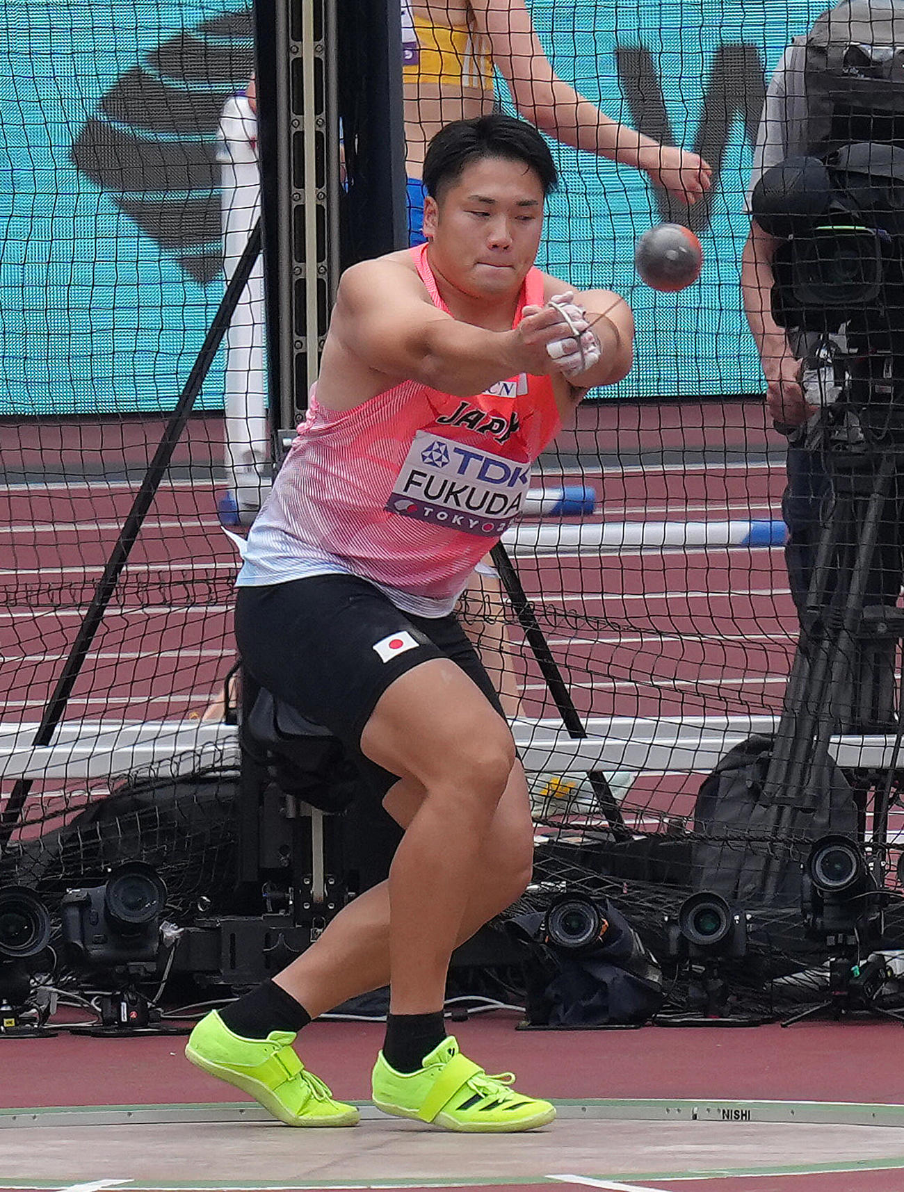 男子ハンマー投げで予選敗退となった福田（撮影・足立雅史）