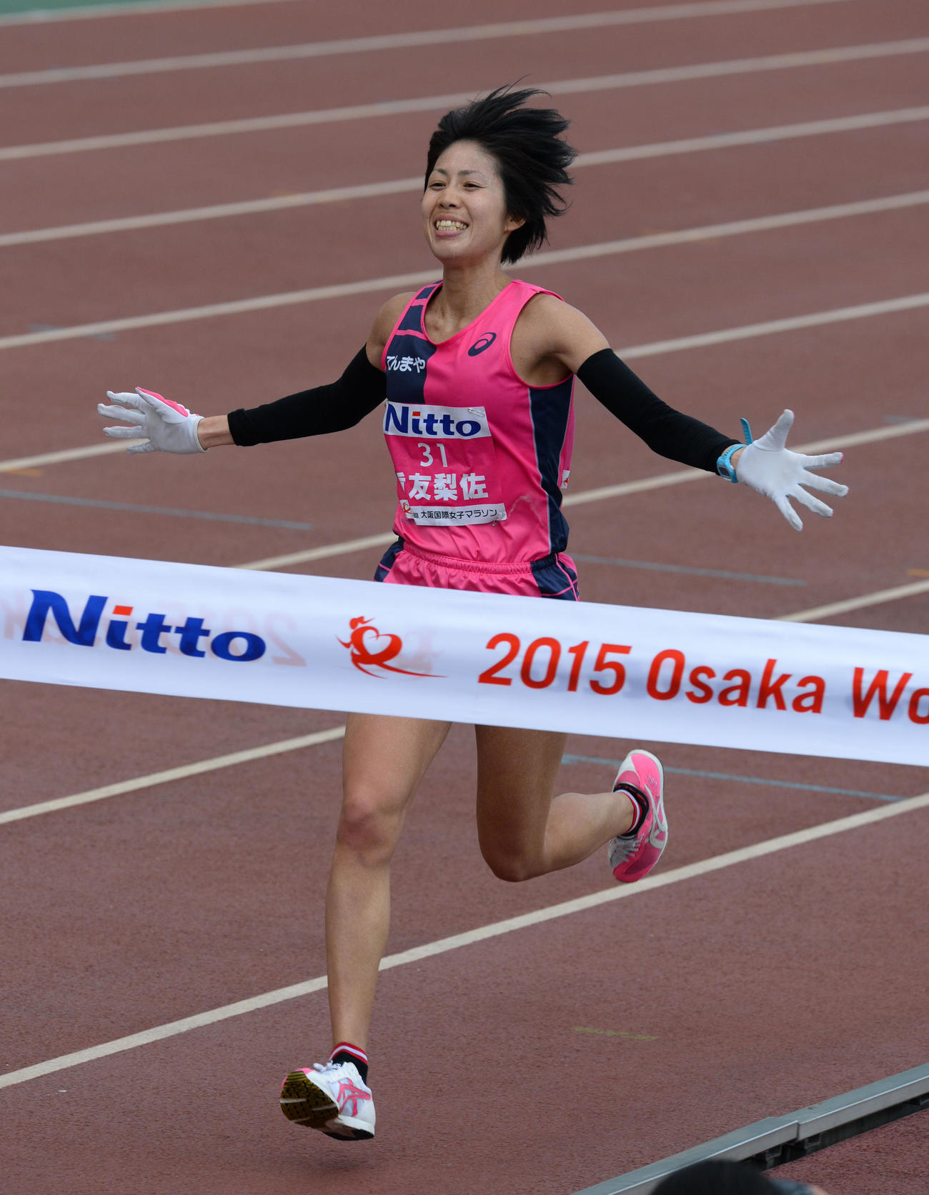 大阪国際女子マラソンで、日本勢最高の3位に入った重友梨佐（2015年1月撮影）