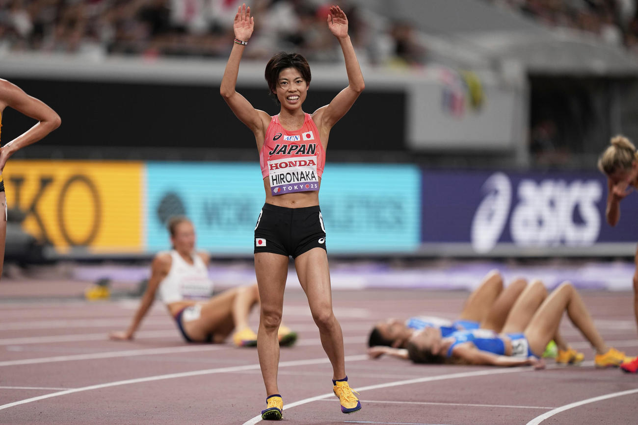 世界陸上女子5000メートル予選　レースを終えた広中璃梨佳（AP）