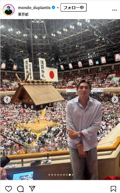 デュプランティスのインスタグラムから