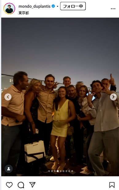 デュプランティスのインスタグラムから