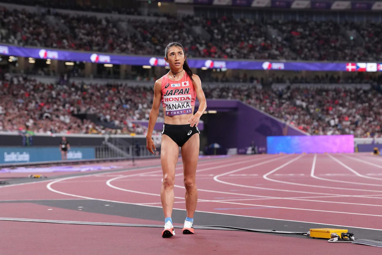 女子5000メートル決勝　12位で競技を終えた田中（撮影・足立雅史）