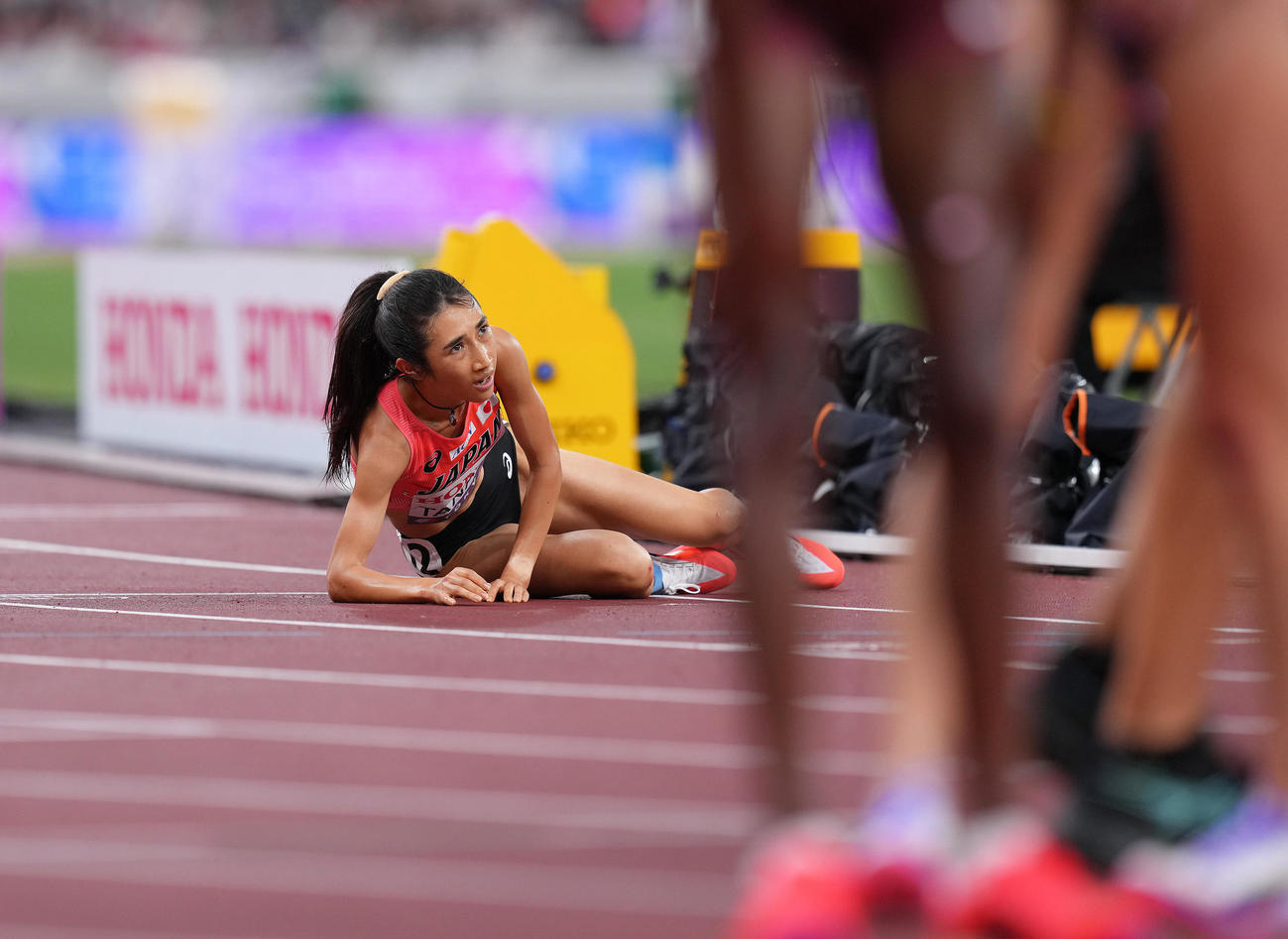 女子5000メートル決勝　気持ちのこもった走りで12位となった田中（撮影・足立雅史）