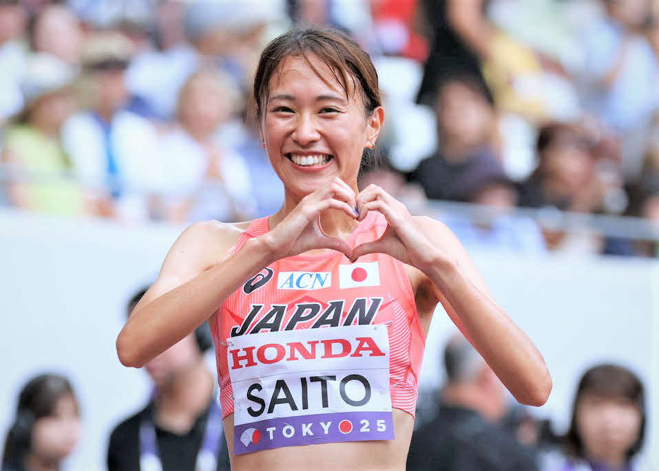 女子3000メートル障害で17年ぶりに日本記録を更新した斎藤（2025年9月15日撮影）