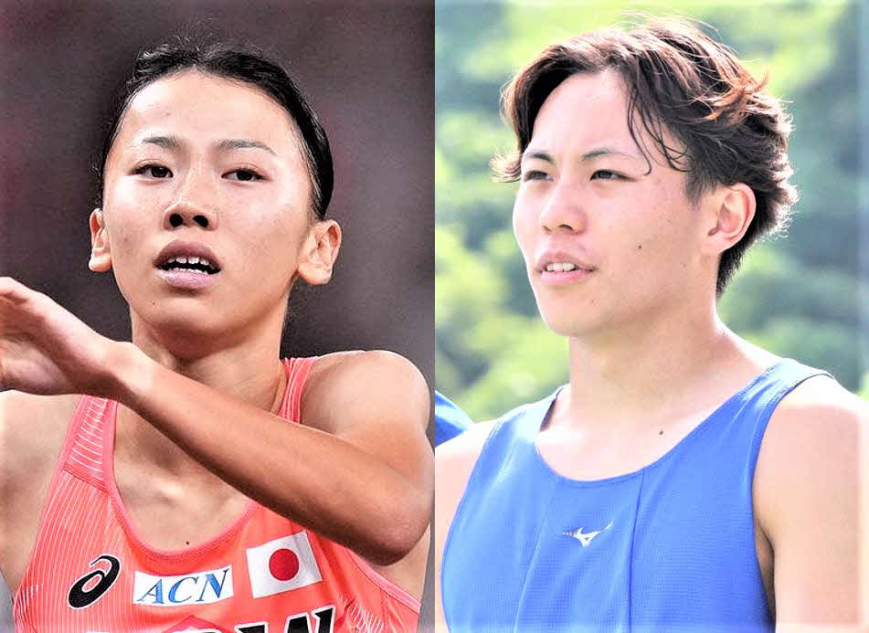 世界選手権東京大会に高校生で代表入りした久保（左）と清水