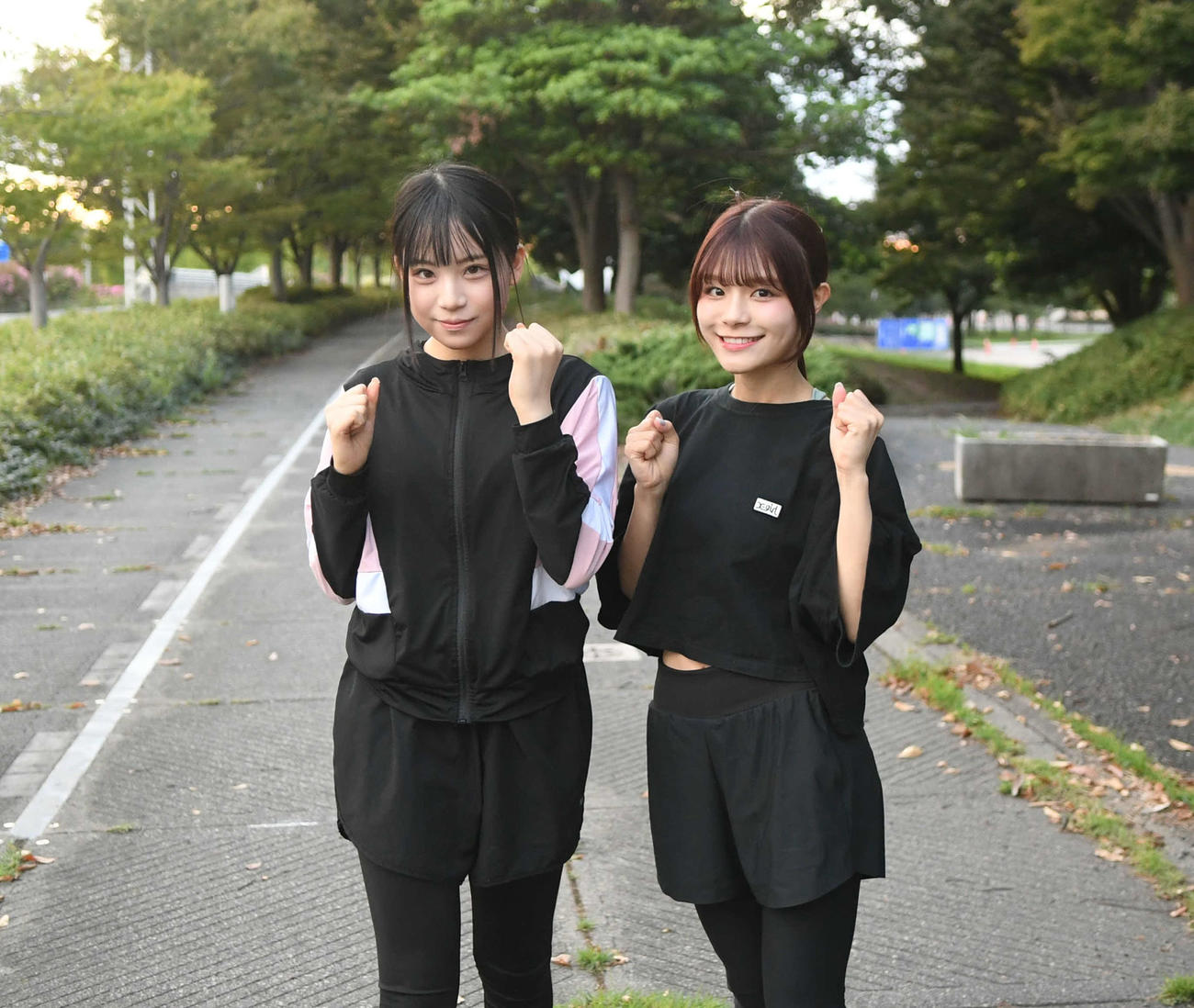「一緒にマラソンを目指そうね」と言ってくれた麗菜さん（右）と頑張ります！