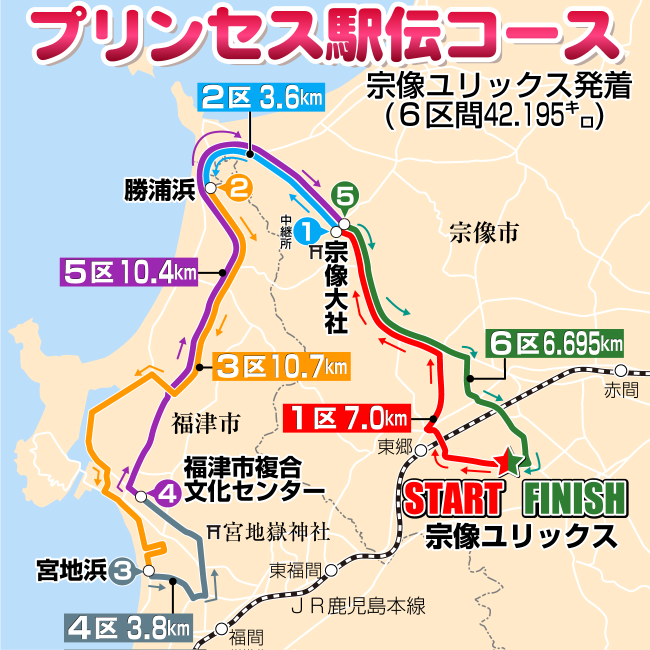 【イラスト】プリンセス駅伝コースマップ