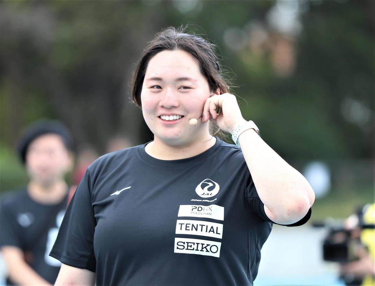 陸上やり投げの「はるかなる教室」を開いた北口（撮影・藤塚大輔）