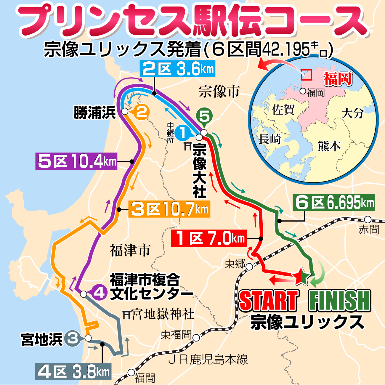 【イラスト】プリンセス駅伝コースマップ