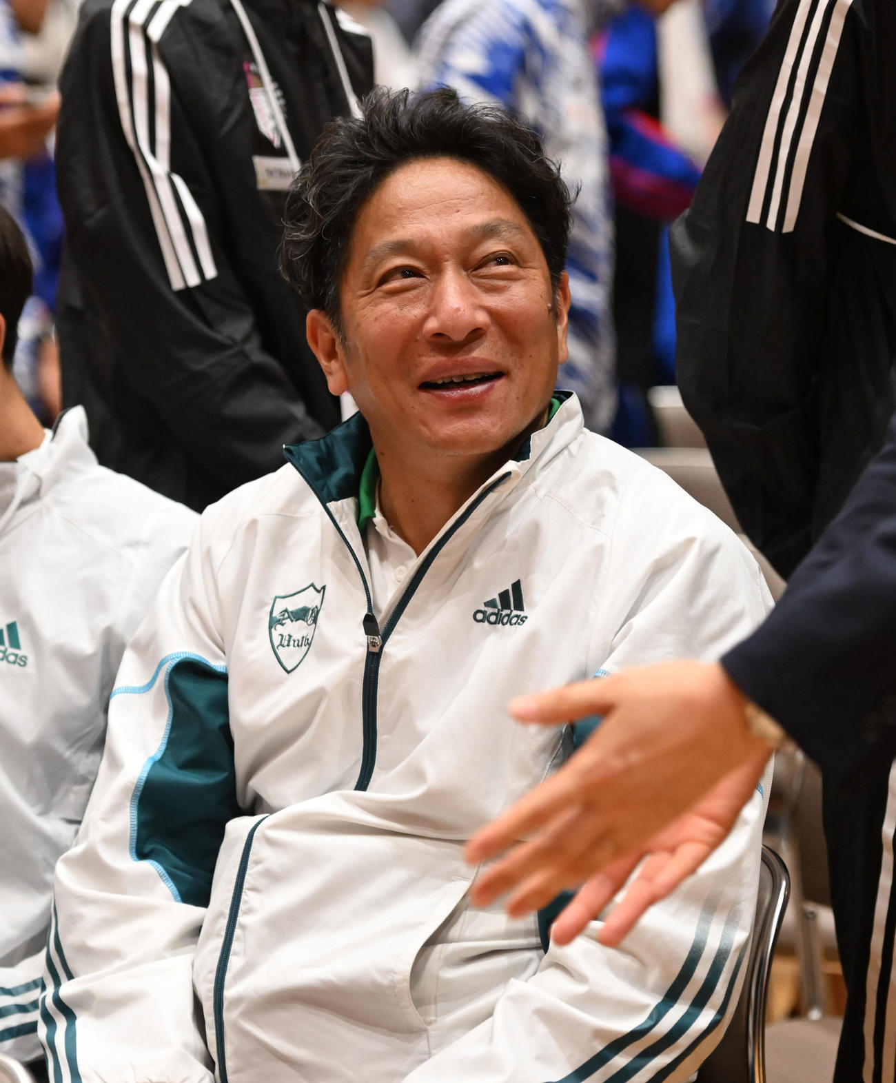 閉会式に出席する青学大・原監督（撮影・和賀正仁）