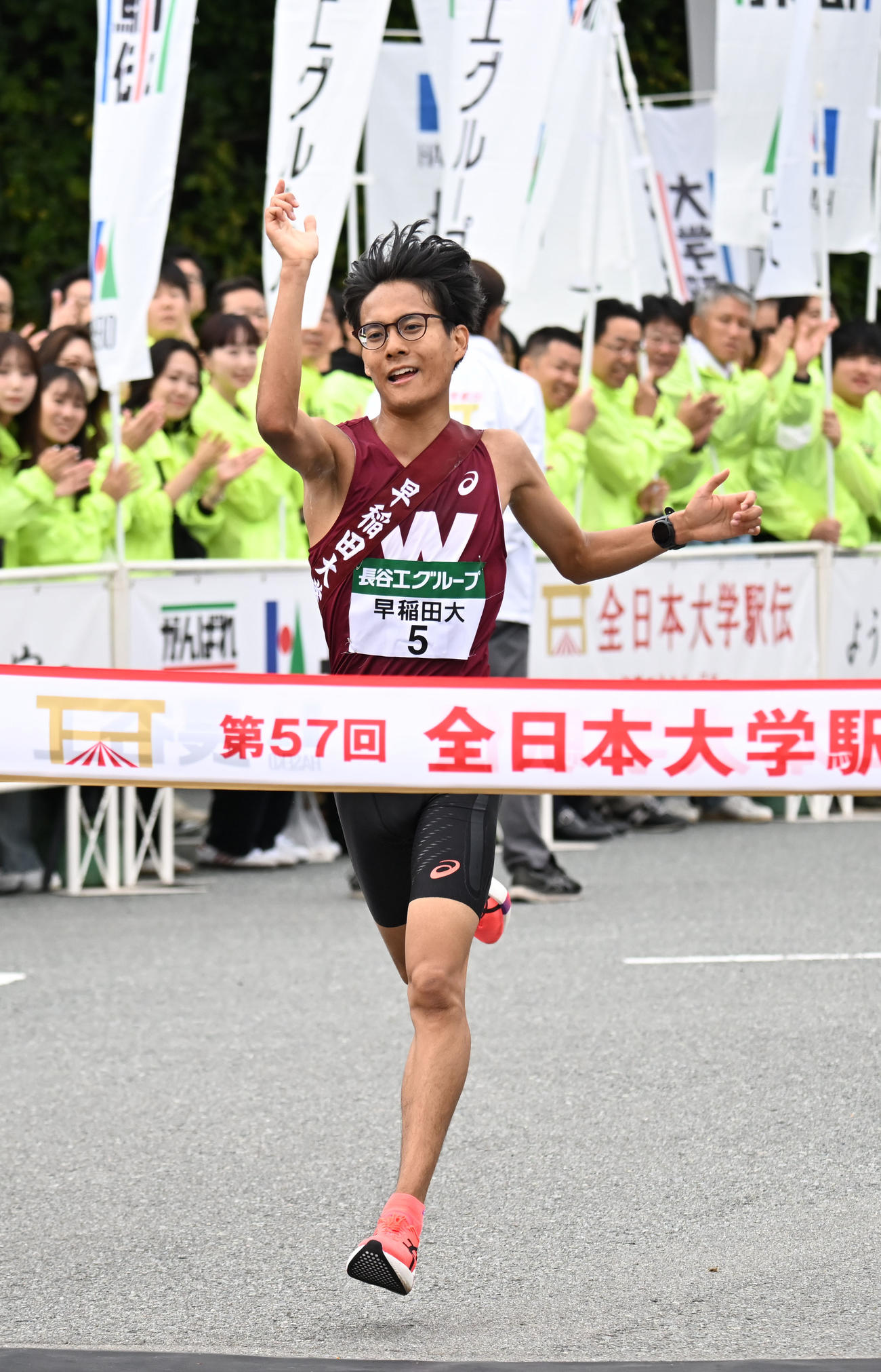5位でゴールする早大・工藤（撮影・和賀正仁）