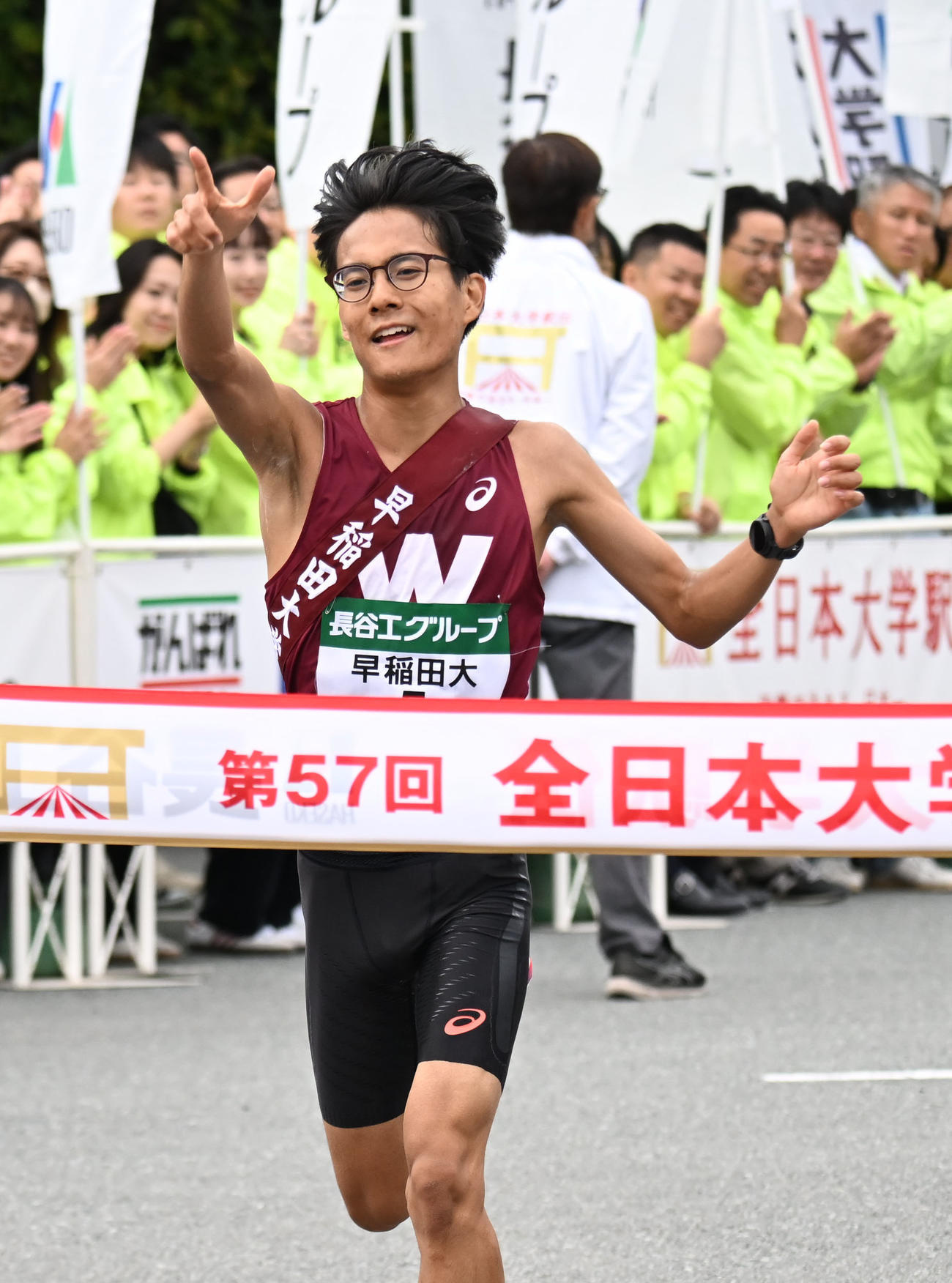 5位でゴールする早大・工藤（撮影・和賀正仁）