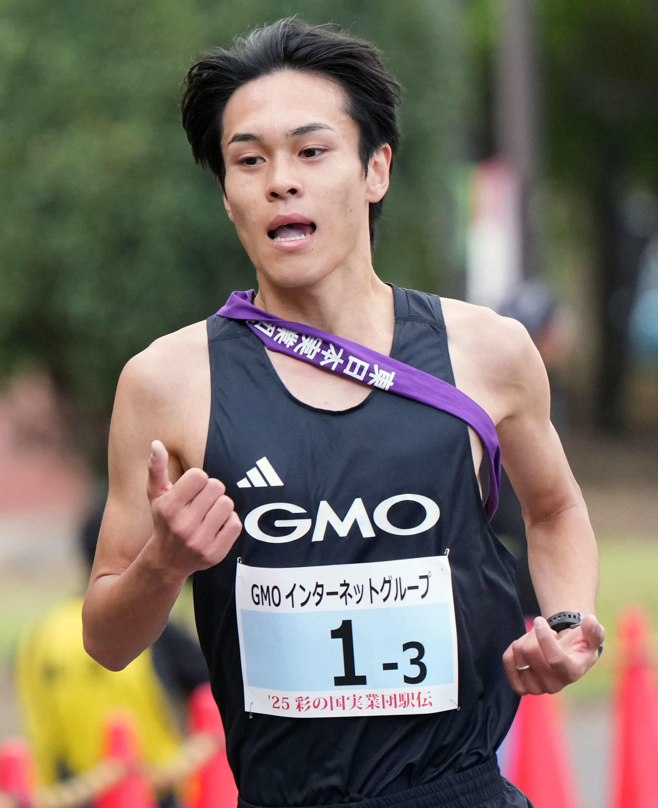 トップを力走する3区GMOインターネットグループ・太田蒼生（撮影・小島史椰）