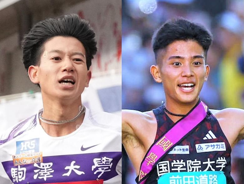 2026年度から富士通に加入することが発表された駒大・伊藤（左）と国学院大・上原