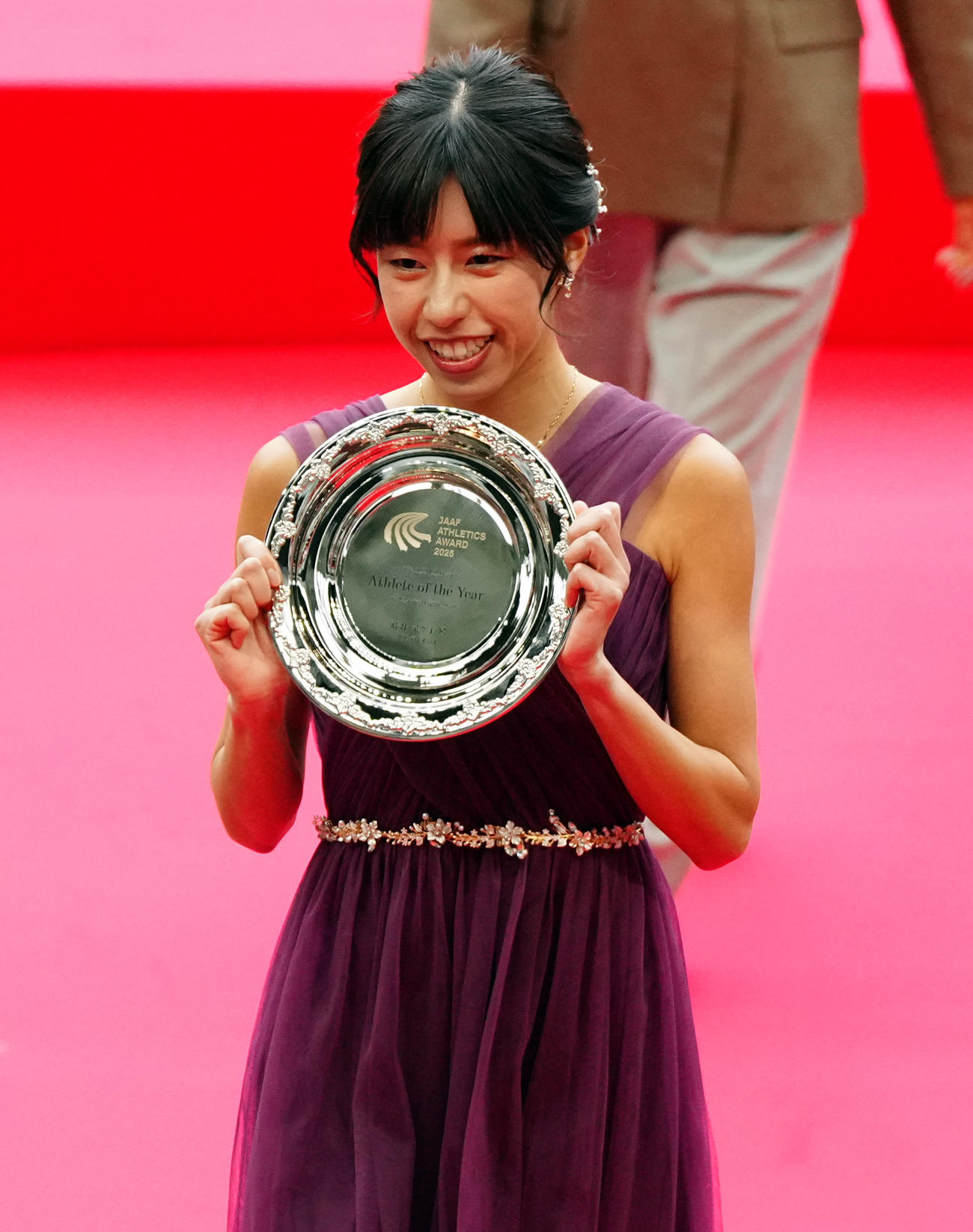 最優秀選手賞に輝いた女子競歩の藤井菜々子（撮影・たえ見朱実）