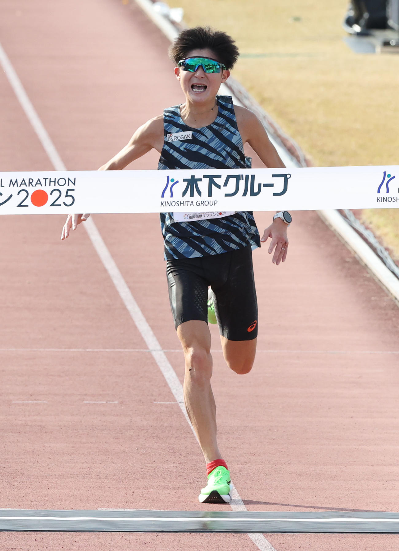 3位でゴールした細谷（撮影・梅根麻紀）