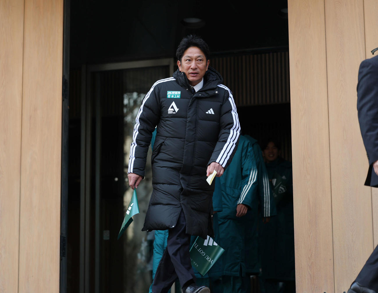 青学大壮行会に登場した原監督（撮影・増田悦実）