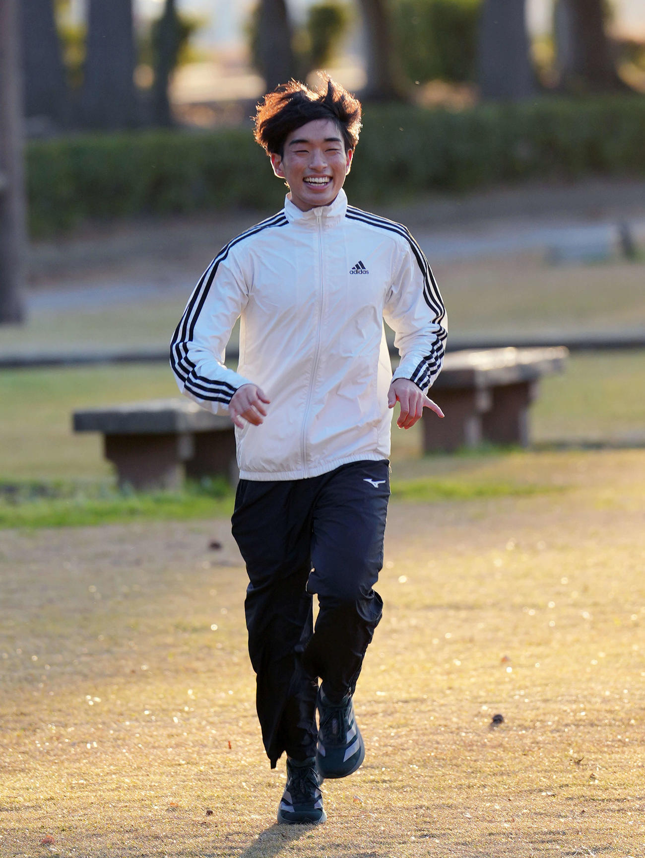 公開練習を行う東大院・本多（撮影・小島史椰）