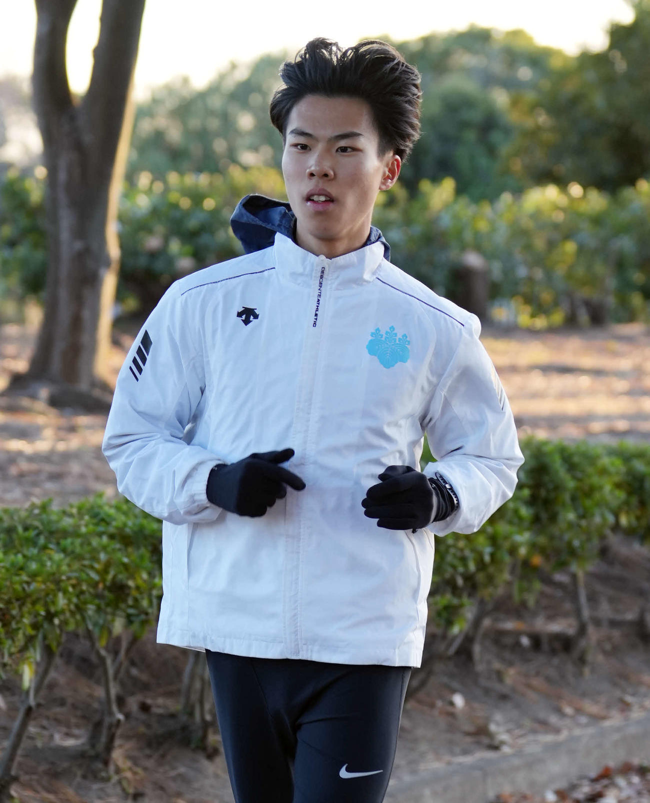 公開練習を行う筑波大・川崎（撮影・小島史椰）