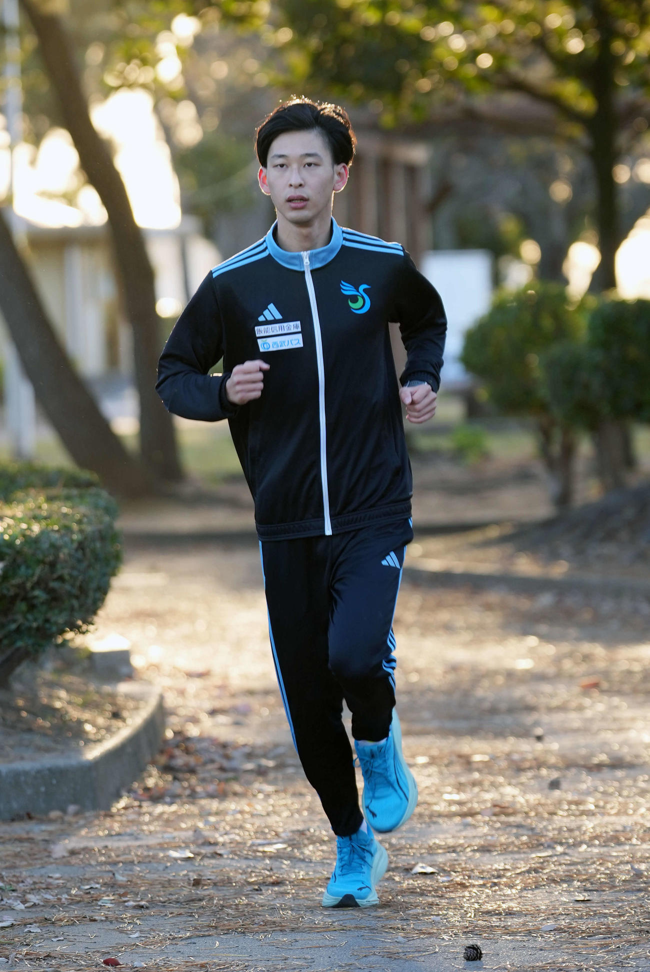 公開練習を行う駿河台大・古橋（撮影・小島史椰）