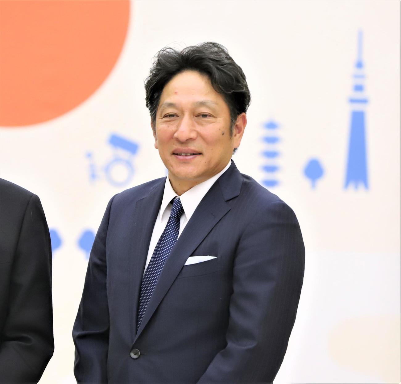 青学大監督の原晋駅伝対策委員長（撮影・藤塚大輔）