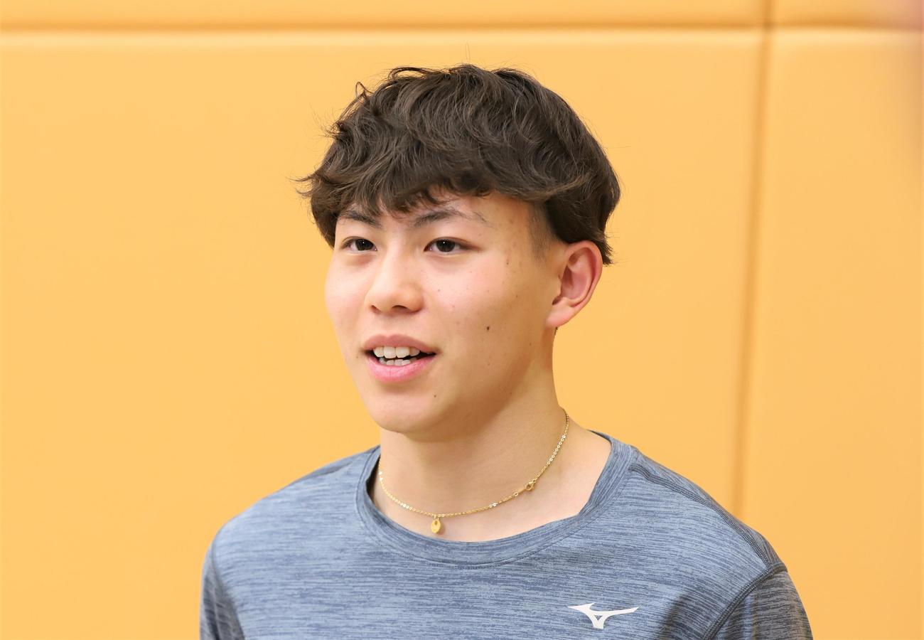 日本陸連の研修合宿に参加した男子短距離の清水（撮影・藤塚大輔）