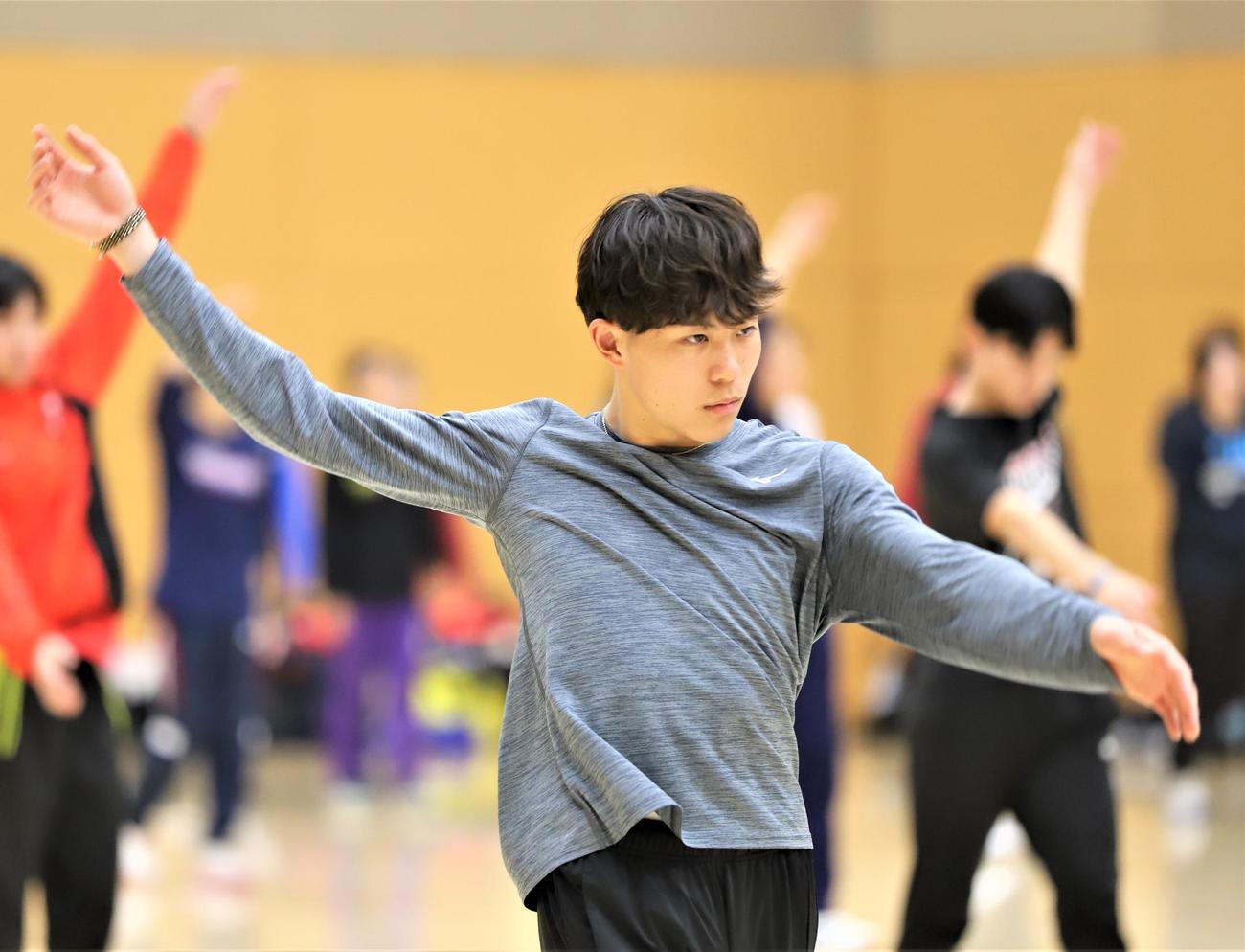 日本陸連の研修合宿に参加した男子短距離の清水（撮影・藤塚大輔）