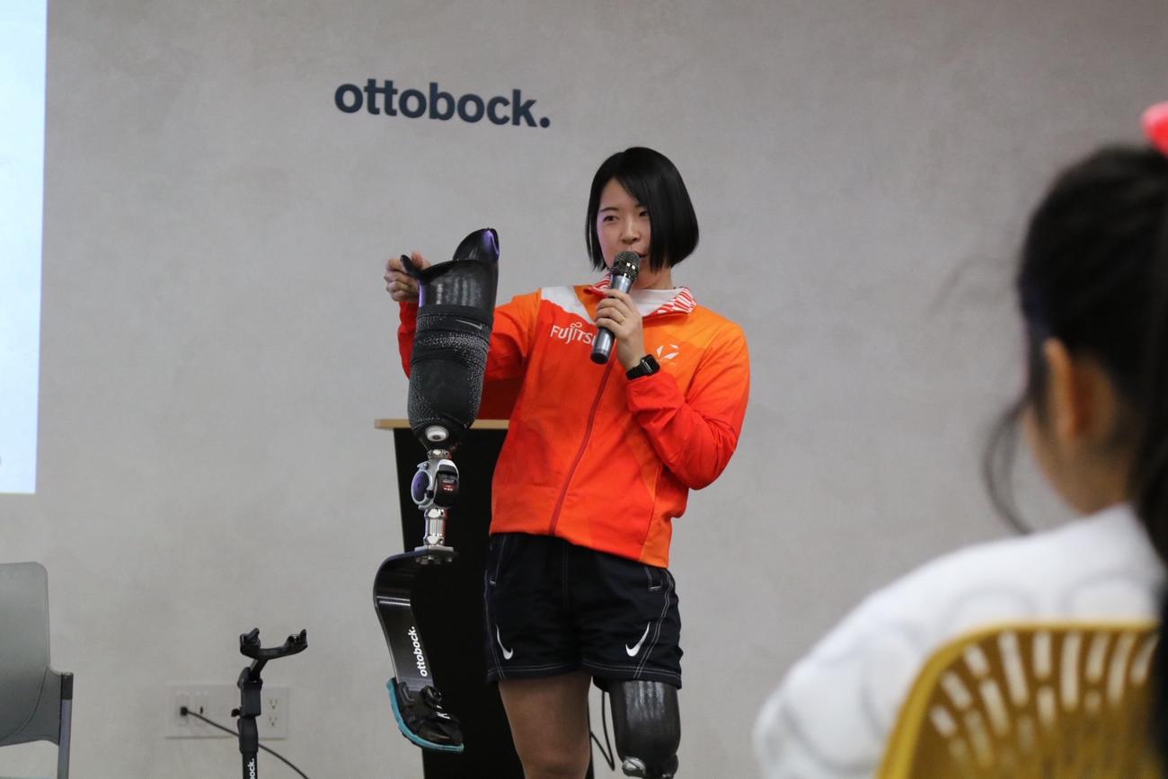 パラスポーツに関するイベントに参加した兎澤（提供写真・Fujitsu）