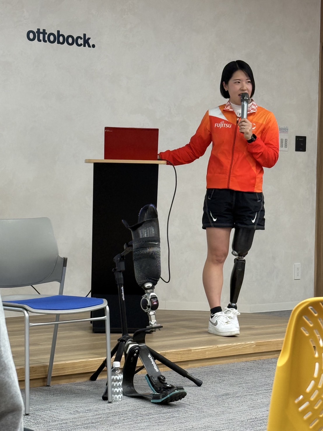 パラスポーツに関するイベントに参加した兎澤（提供写真・Fujitsu）