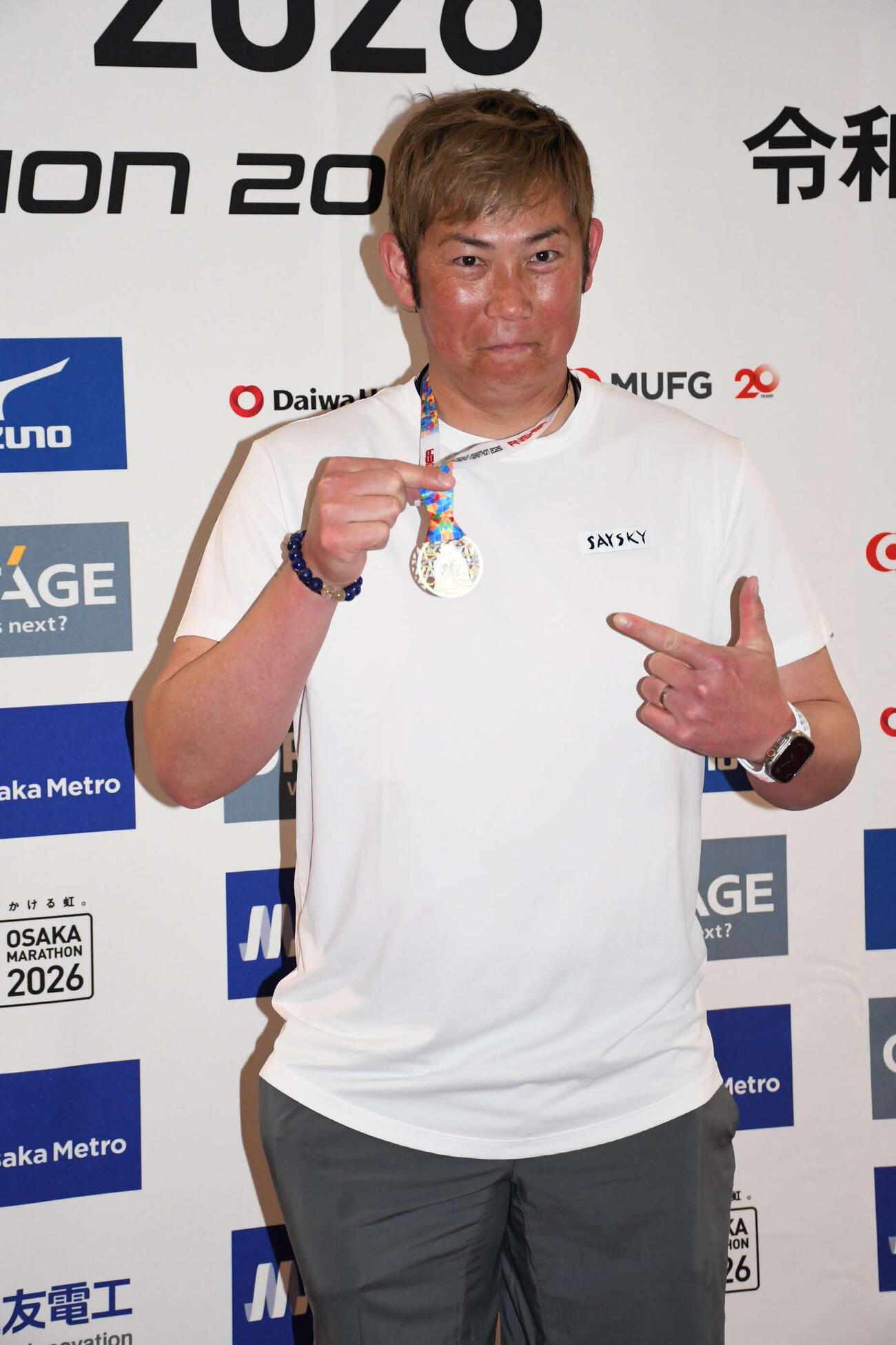 大阪マラソンを完走した岩田稔氏（撮影・阪口孝志）