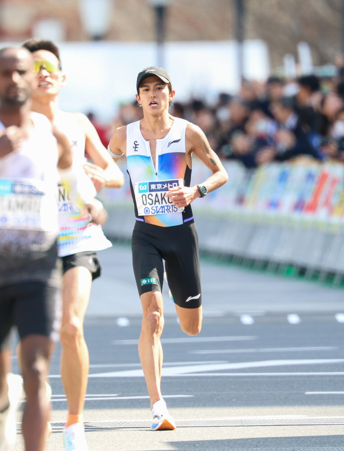 男子マラソン　日本人トップでゴールした大迫（撮影・増田悦実）