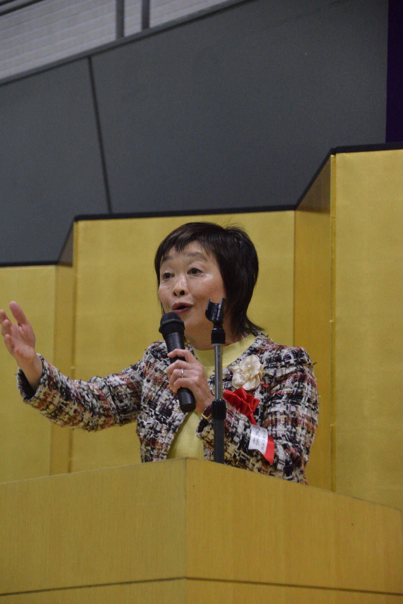 日体大の記念式典に出席した増田明美（撮影・泉光太郎）