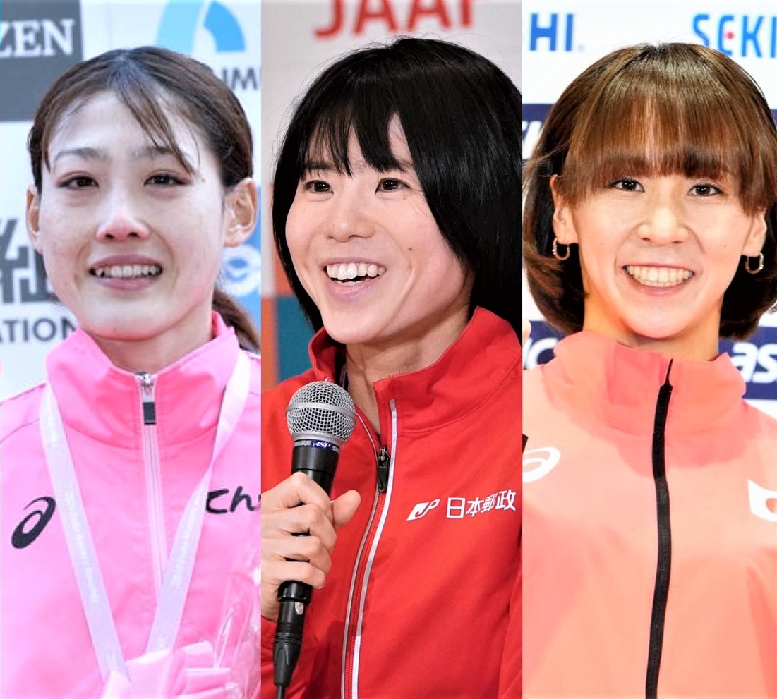 名古屋ウィメンズマラソンに出場した、左から前田穂南、鈴木亜由子、安藤友香