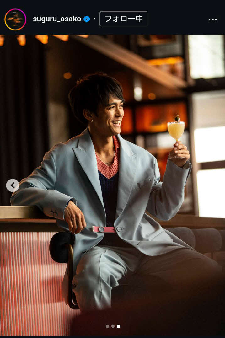 春コーデの写真を投稿した大迫（本人のインスタグラムから）