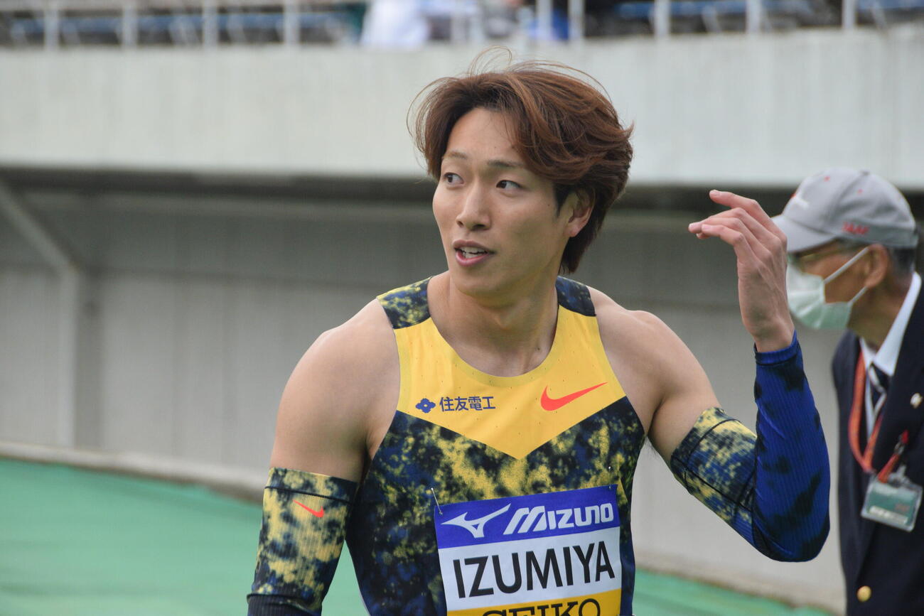予選後の住友電工の泉谷駿介