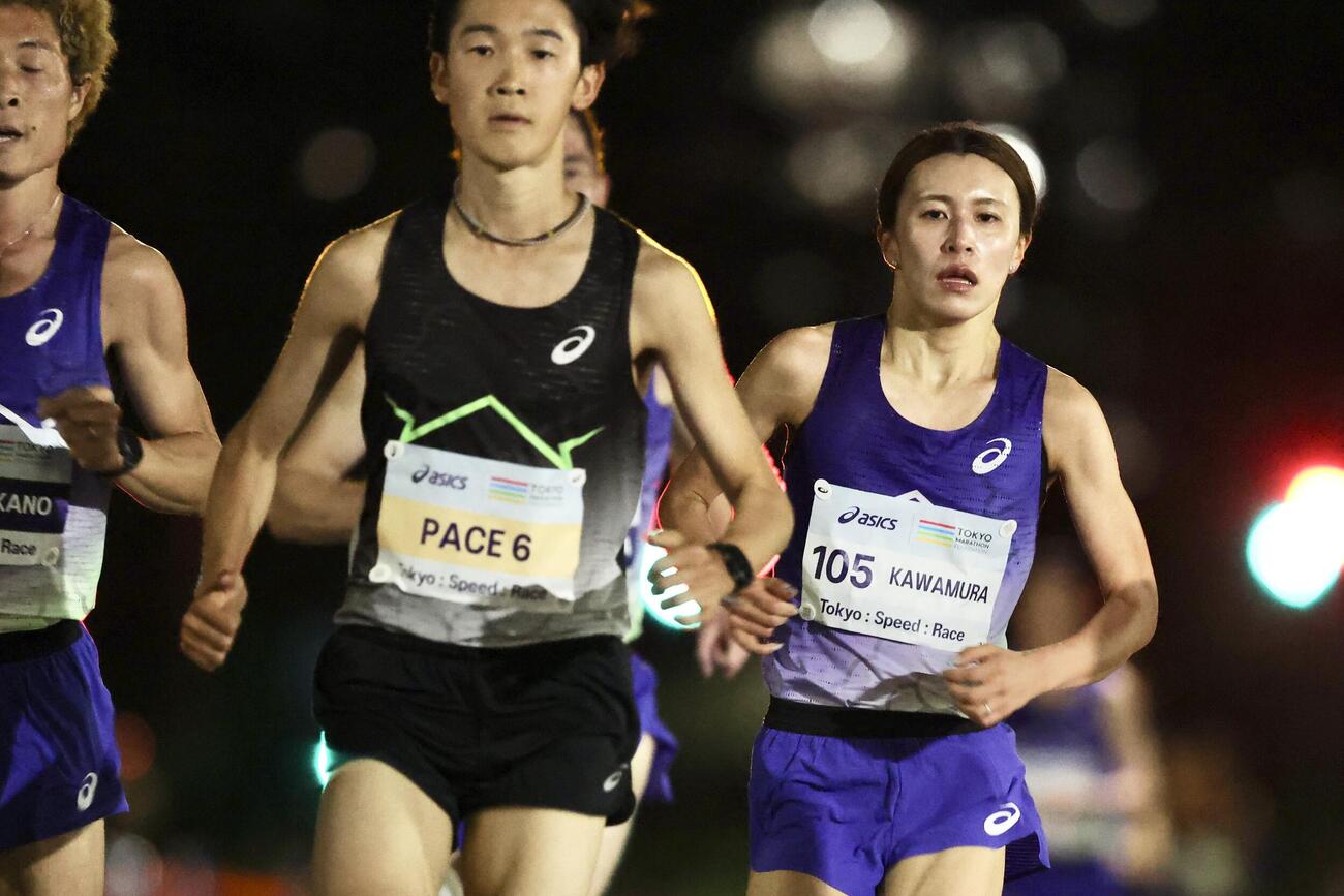 Tokyo：Speed：Raceの5キロ男女混合レース　力走する川村楓（撮影・河田真司）