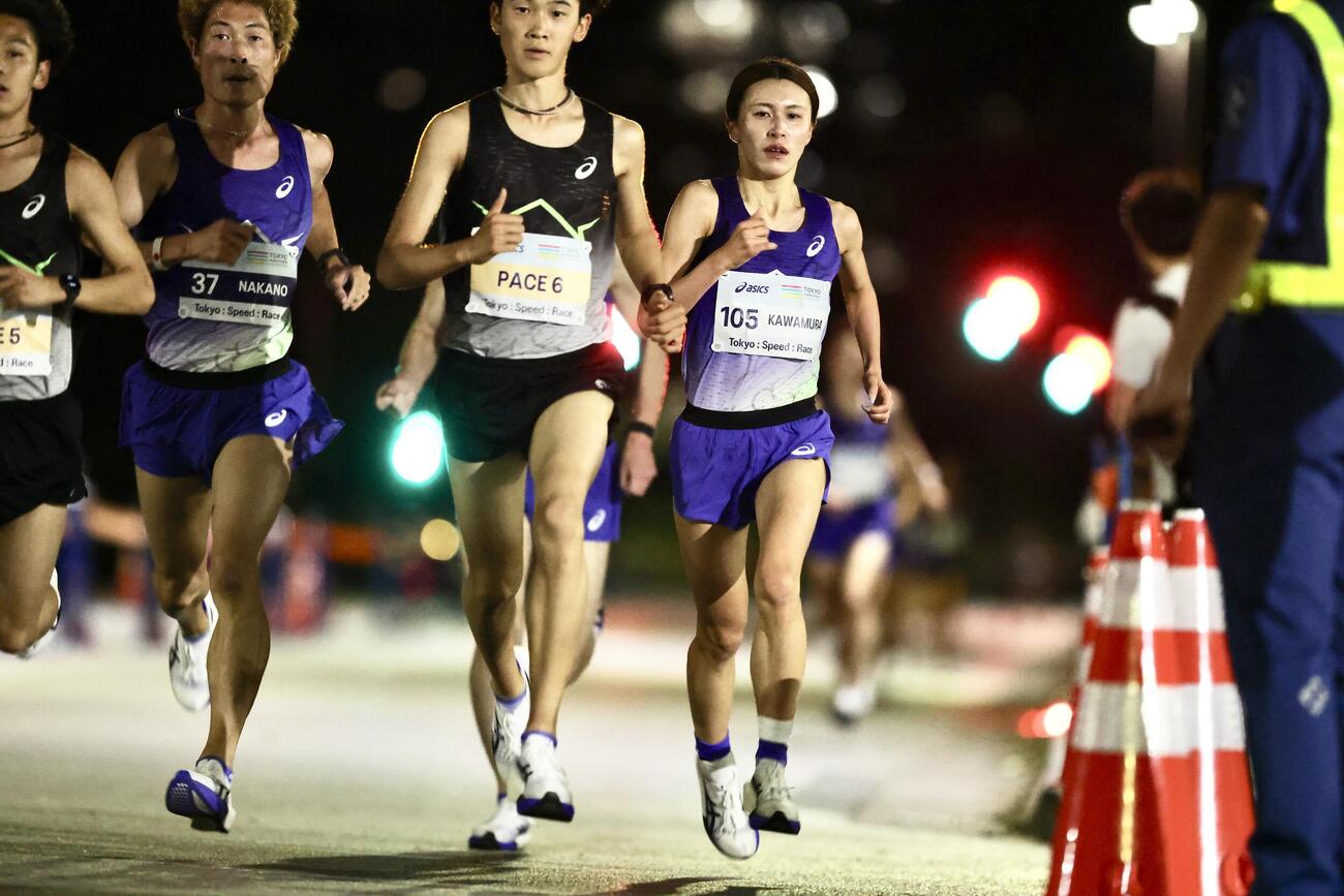 Tokyo：Speed：Raceの5キロ男女混合レース　力走する川村楓（撮影・河田真司）